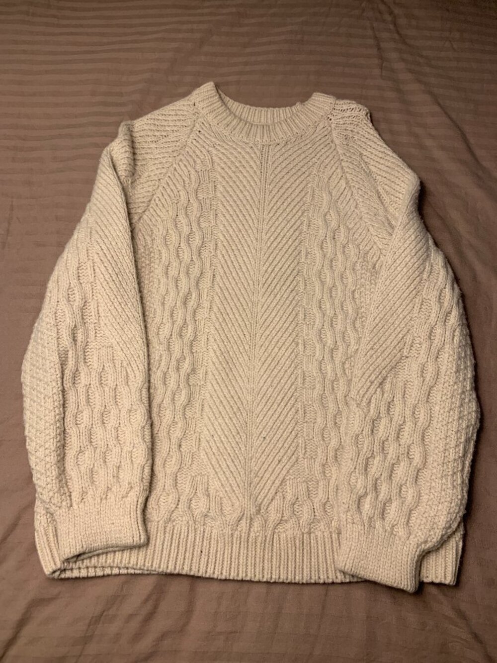 KOTN Wool Cable Knit Sweater - Cream